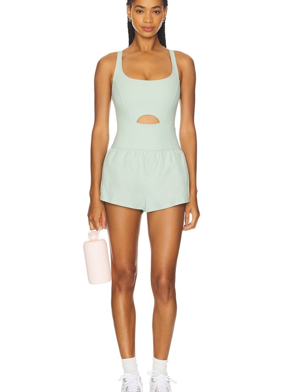 X FP MOVEMENT Righteous Runsie Scoop Neck Mint Green One-Piece Romper